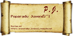 Poparadu Juvenál névjegykártya